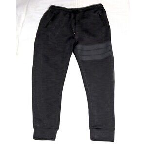 Public Record Men’s Black Stripes Joggers Sweatpants Size Large